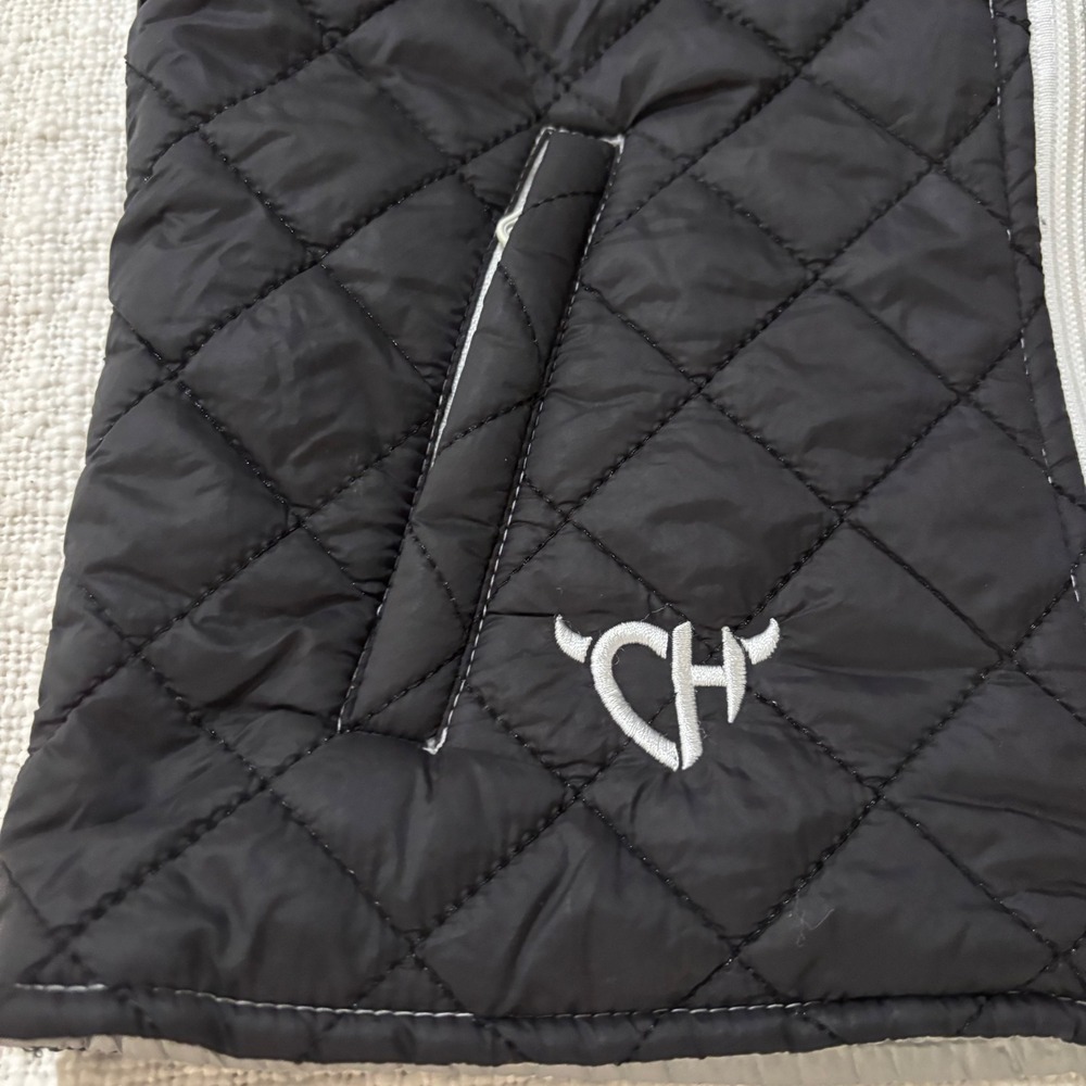 Cowgirl Hardware Kids Black Quilted Puffer Vest Horseshoe Rhinestone Size XS 5 - Picture 7 of 10